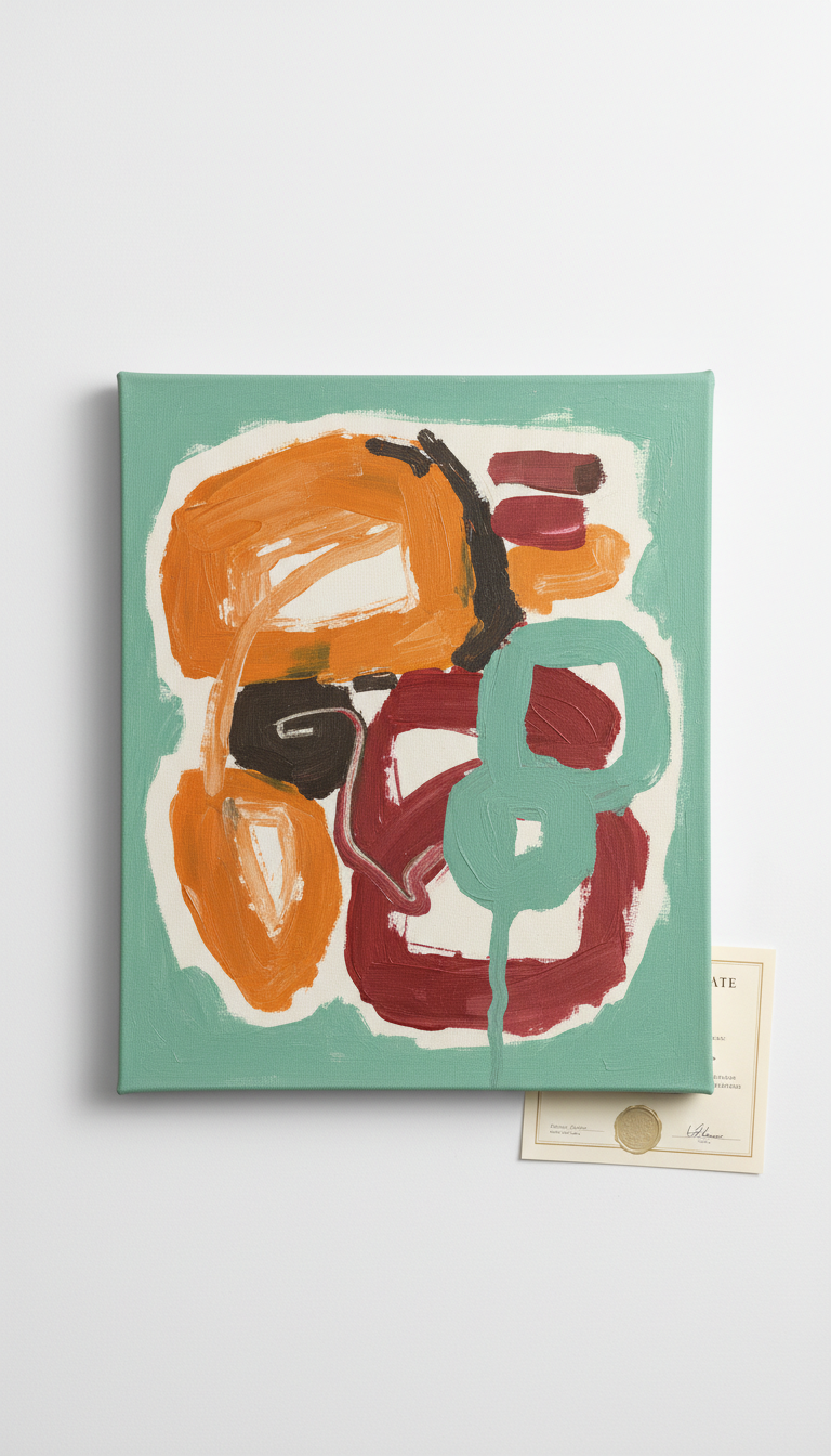 Mint green expressive original on heavyweight cotton